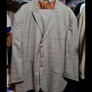 2 Piece Lineage Tan Men's Big & Tall Suit 56L/51W